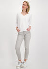 Monari Ribbed V Neck Light Jumper, White