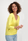 Monari Ribbed V Neck Light Jumper, Yellow