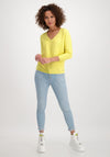 Monari Ribbed V Neck Light Jumper, Yellow
