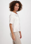 Monari Mix Print Jersey T-Shirt, Beige Multi