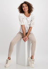 Monari Mix Print Jersey T-Shirt, Beige Multi