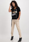 Monari Sequin Print Graphic T-Shirt, Black