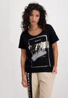 Monari Sequin Print Graphic T-Shirt, Black