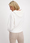 Monari Jersey Text Hooded Sweatshirt, White & Beige