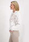 Monari Jersey Text Hooded Sweatshirt, White & Beige