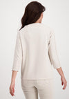 Monari Sporty Text Tape Jersey Sweater, Beige