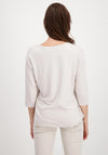 Monari Rhinestone Text T-Shirt, Beige