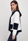 Monari Colour Block Hoodie, Navy & White