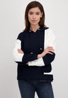 Monari Colour Block Hoodie, Navy & White