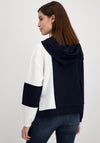 Monari Colour Block Hoodie, Navy & White