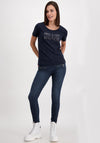 Monari Rhinestone Text Jersey T-Shirt, Navy