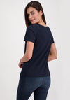 Monari Rhinestone Text Jersey T-Shirt, Navy