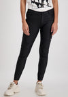 Monari Skinny Leg Faux Leather Jeans, Black