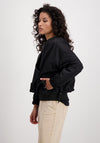 Monari Short Double Layered Bomber Jacket, Black