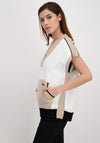 Monari Colour Block Knit Vest, Beige Multi