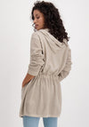 Monari Glitter Effect Zip Long Cardigan, Beige