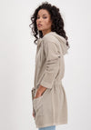 Monari Glitter Effect Zip Long Cardigan, Beige
