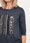 Monari Rhinestone Text T-Shirt, Charcoal