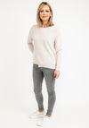 Monari Asymmetrical Knit Pullover, Beige