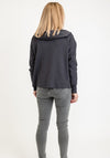 Monari Rhinestone Trim Light Knit Hoodie, Charcoal