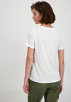 Monari Rhinestone Model Graphic T-Shirt, White & Olive Green