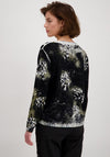 Monari Tiger Print Rhinestone Sweater, Green & Black