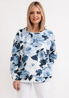 Monari Floral Print Sweatshirt, Blue Multi