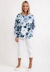 Monari Floral Print Sweatshirt, Blue Multi