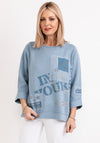 Monari Mixed Print Design Knit Jumper, Blue