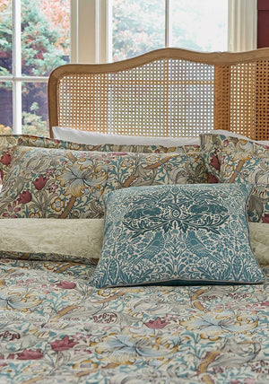 Morris & Co. Golden Lily Duvet Cover, Fig & Teal