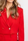 Seventy1 Cropped Jacket Two Piece Suit, Red