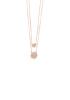 Absolute Double Crystal Coin Necklace, Rose Gold