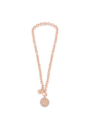 Absolute Crystal Disc Necklace, Rose Gold