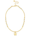 Absolute Beaded Star Charm Necklace, Gold
