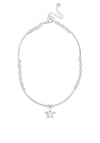 Absolute Beaded Star Charm Necklace, Silver