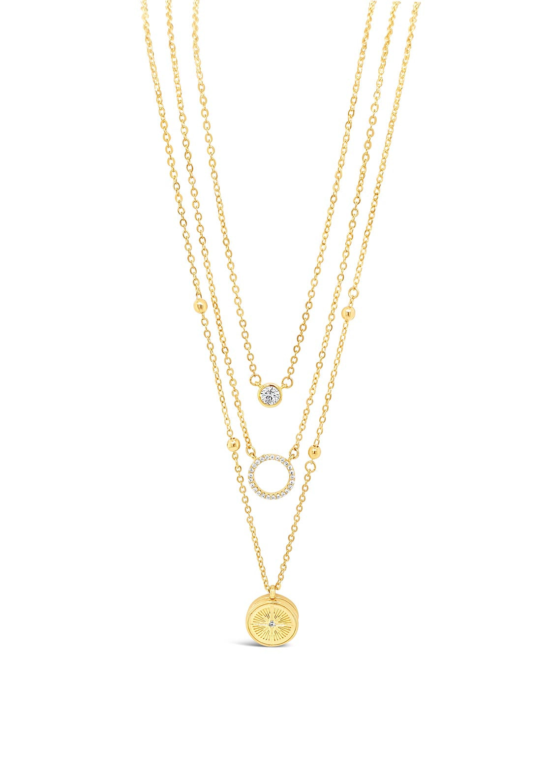 Absolute Small North Star Locket Necklace, Gold