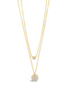 Absolute Crystal Locket Necklace, Gold