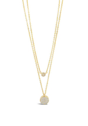 Absolute Crystal Locket Necklace, Gold