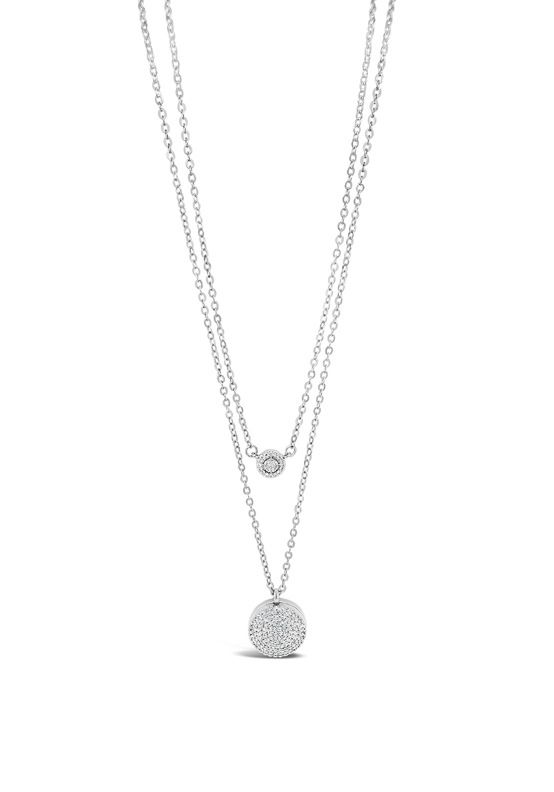 Absolute Crystal Locket Necklace, Silver
