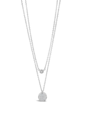 Absolute Crystal Locket Necklace, Silver