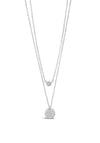 Absolute Crystal Locket Necklace, Silver