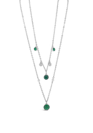 Absolute Emerald Layered Necklace, Silver
