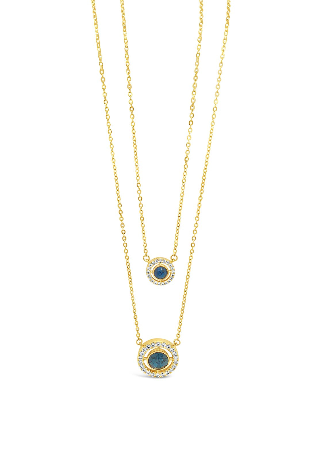 Absolute Sapphire & Crystal Necklace, Gold