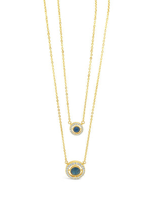 Absolute Sapphire & Crystal Necklace, Gold