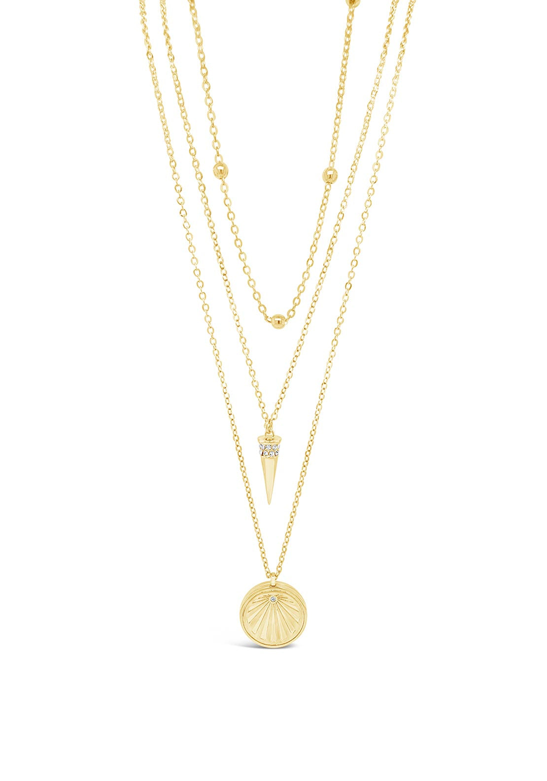 Absolute Sun Locket & Spike Pendant Necklace, Gold