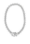 Absolute Embellished Lock Necklace, Silver