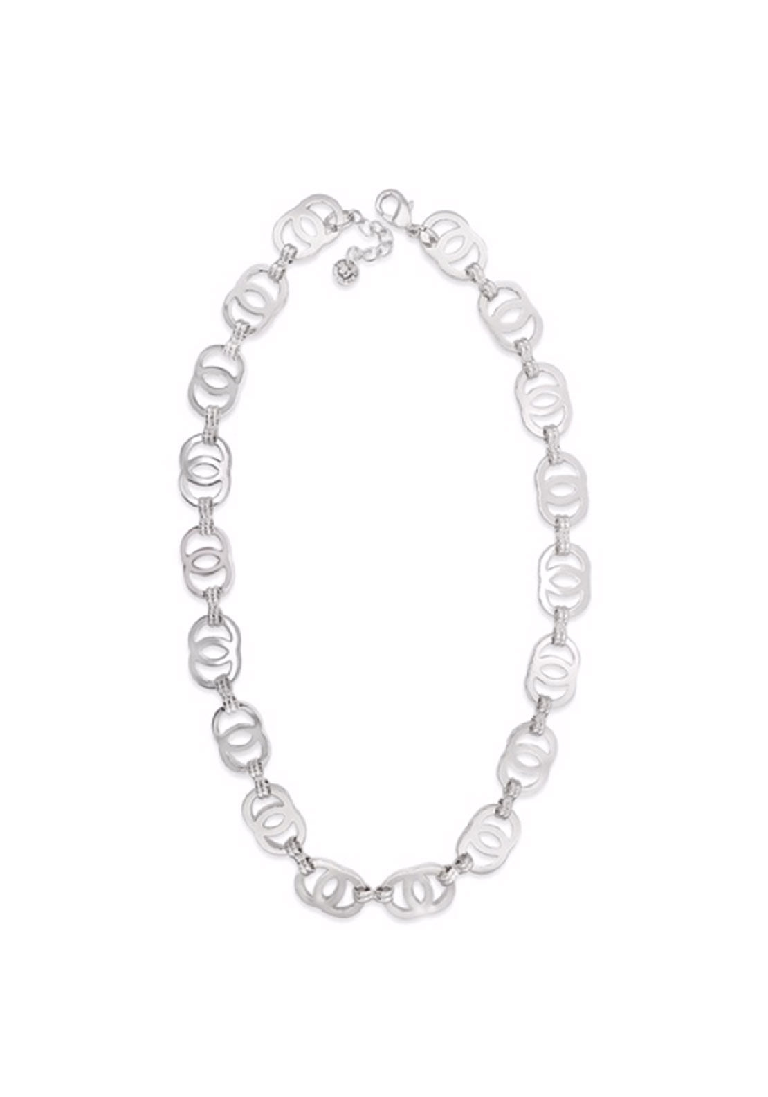 Absolute Locked Circles Necklace, Silver