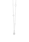 Absolute Jewellery Long Necklace with Drop Pave Embellished Pendant, Silver