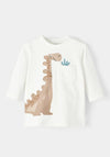 Name It Baby Boy Tummy Long Sleeve Top, White Alyssum