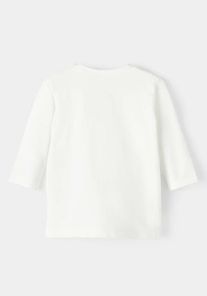 Name It Baby Boy Tummy Long Sleeve Top, White Alyssum